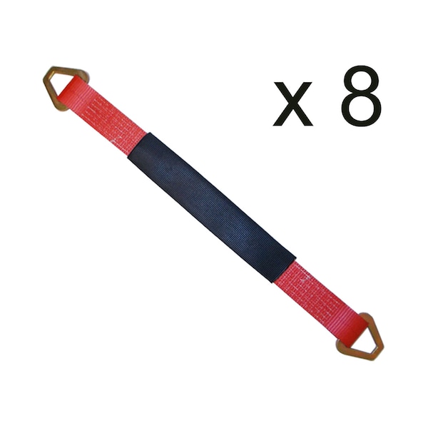 2" x 48" Axle Straps w/ Sleeve & D Rings, WLL: 3, 333 lbs., PK8